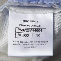 مملوكة مسبقًا Chanel Blue/White Sequined Short Sleeve Top S