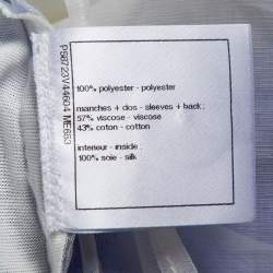 مملوكة مسبقًا Chanel Blue/White Sequined Short Sleeve Top S