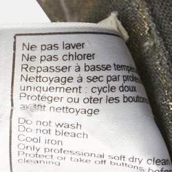 Pre Owned Chanel Grey Pearl Effect Denim Jeans M Waist 32"