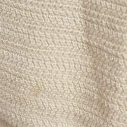 Pre Owned Chanel Cream/Pink Striped Cotton Knit Sleeveless Mini Dress M