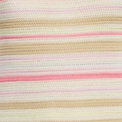 Pre Owned Chanel Cream/Pink Striped Cotton Knit Sleeveless Mini Dress M