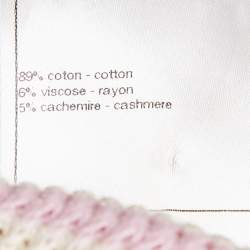 Pre Owned Chanel Cream/Pink Striped Cotton Knit Sleeveless Mini Dress M