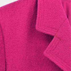 Pre Owned Chanel Single Breasted Jacket Pink Fabric Jacket Size 38
