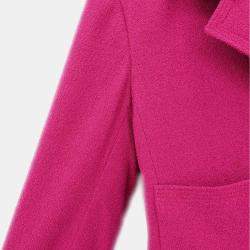 Pre Owned Chanel Single Breasted Jacket Pink Fabric Jacket Size 38