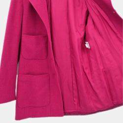 Pre Owned Chanel Single Breasted Jacket Pink Fabric Jacket Size 38