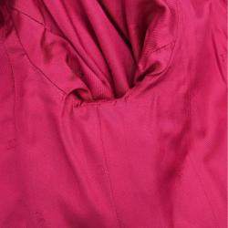 Pre Owned Chanel Single Breasted Jacket Pink Fabric Jacket Size 38