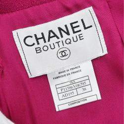 Pre Owned Chanel Single Breasted Jacket Pink Fabric Jacket Size 38
