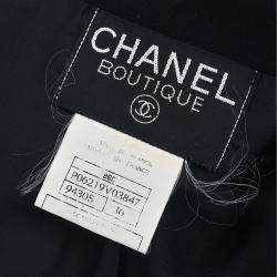 Pre Owned جاكيت صدرية واحدة شانيل أسود 96C مقاس 36