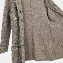 مملوكة مسبقًا جاكيت شانيل بدون ياقة بني 93A مقاس 40