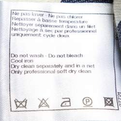 Pre Owned Chanel Navy Blue Stripe Cotton Flared Cuba Pants M