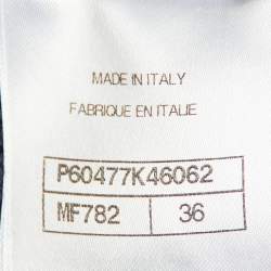 Pre Owned Chanel Navy Blue Cotton Fleece Cropped Cardigan S 