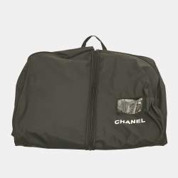 Pre Owned Chanel Black Stretch Silk Tweed and Chain Trimmed Button Front Blouse M