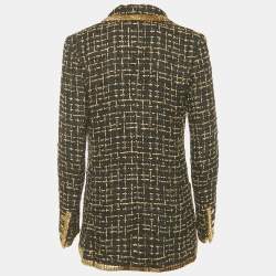 Pre Owned جاكيت شانيل لوركس أسود / ذهبي تويد بأزرار مزدوجة مقاس وسط (ميديوم)