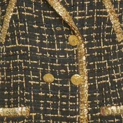 Pre Owned جاكيت شانيل لوركس أسود / ذهبي تويد بأزرار مزدوجة مقاس وسط (ميديوم)