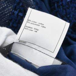 مملوكة مسبقًا جاكيت شانيل كحلي مفرد بدون ياقة مقاس 42