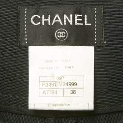 Pre Owned Chanel Midnight Blue Cotton and Nylon Wide Leg Trousers M