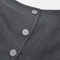 Pre Owned Chanel Black Cashmere Knee Length Skirt Size 34 