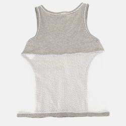 مملوكة مسبقًا توب شانيل رياضي بلا أكمام رمادي مقاس ٣٨