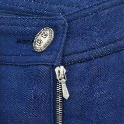 Pre Owned Chanel Blue Denim Long Pants Size 36