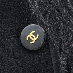 Pre Owned جاكيت شانيل بدون ياقة بصف أزرار أسود #40