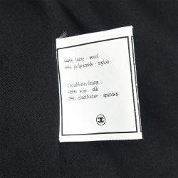 Pre Owned جاكيت شانيل بدون ياقة بصف أزرار أسود #40