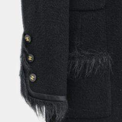 Pre Owned جاكيت شانيل بدون ياقة بصف أزرار أسود #40