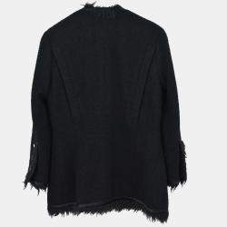 Pre Owned جاكيت شانيل بدون ياقة بصف أزرار أسود #40