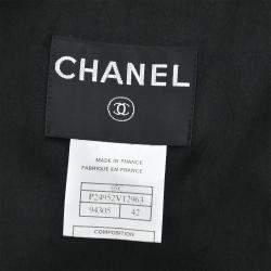 Pre Owned Chanel Single Breasted Black Wool Jacket Size 42