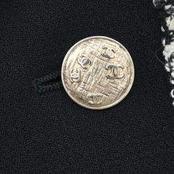 Pre Owned Chanel Single Breasted Black Wool Jacket Size 42