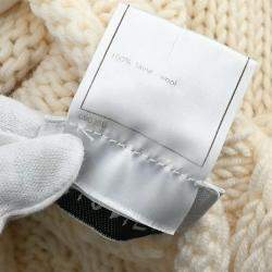 Pre Owned Chanel White Wool Sweater Top S