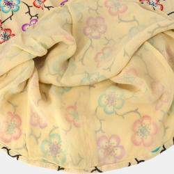 Pre Owned قميص شانيل حرير بنمط زهور متعدد الألوان بأكمام قصيرة مقاس 38