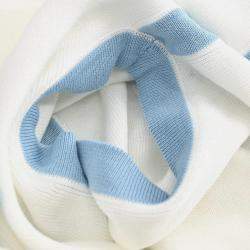 Pre Owned بلوزة شانيل قطن بلا أكمام أبيض/أزرق مقاس 40