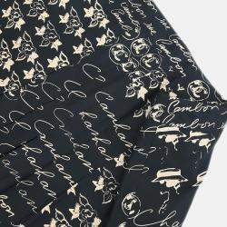 Pre Owned Chanel Black/Beige Silk Skirt Size 38