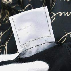 Pre Owned Chanel Black/Beige Silk Skirt Size 38