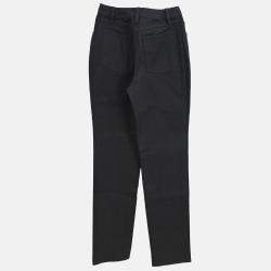 Pre Owned Chanel Black Cotton Pants Women Size 34