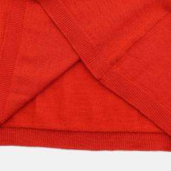 Pre Owned Chanel Short Sleeve Red Knit Top Size 36