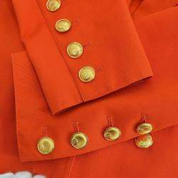 Pre Owned Chanel Red Fabric Jacket Size 36
