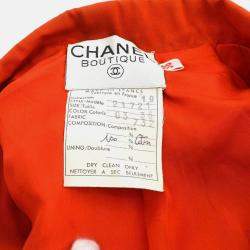 Pre Owned Chanel Red Fabric Jacket Size 36