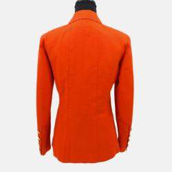 Pre Owned Chanel Red Fabric Jacket Size 36