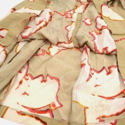 Pre Owned Chanel Skirt Beige Silk Dress Sleeveless Dress Size 38