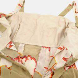 Pre Owned Chanel Skirt Beige Silk Dress Sleeveless Dress Size 38