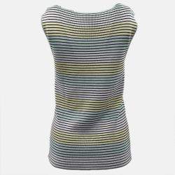 Pre Owned Chanel Sleeveless Multicolor Cotton Top XL