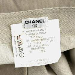 Pre Owned Chanel Beige Cotton Skirt Size 44