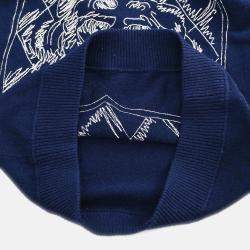 Pre Owned Chanel Sweater Navy Knit Top Size 34