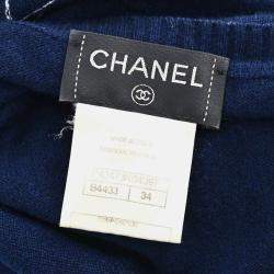 Pre Owned Chanel Sweater Navy Knit Top Size 34