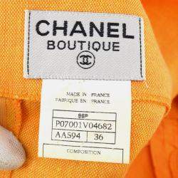 مملوكة مسبقًا Chanel 96P Orange Linen Sleeveless Skirt Dress S