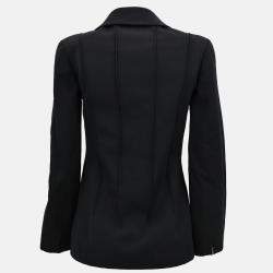Pre Owned Chanel Single Breasted Jacket Black Size 34