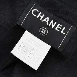 Pre Owned Chanel Single Breasted Jacket Black Size 34