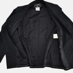 Pre Owned Chanel Single Breasted Jacket Black Size 34