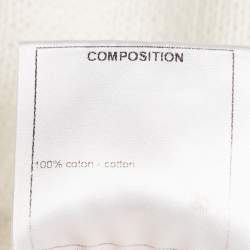 مملوكة مسبقًا كارديجان شانيل أبيض منسوج بنمط مع أزرار أمامية مقاس صغير